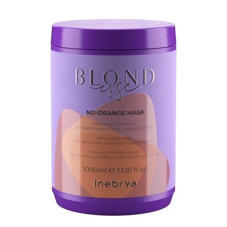 Маска против оранжевого цвета для светлых, окрашенных или осветленных волос No-Orange Inebrya Blondesse, 1000 мл