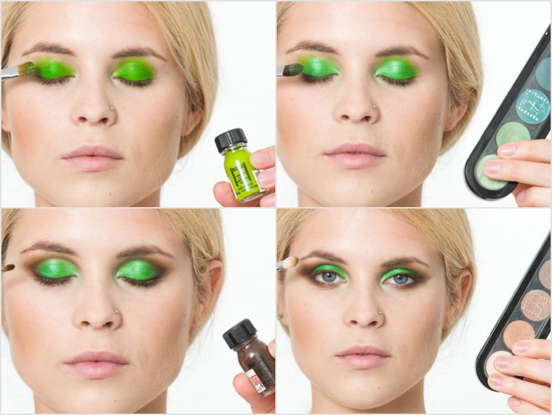 подложка жидкая акварель макияж глаз зеленый atelier