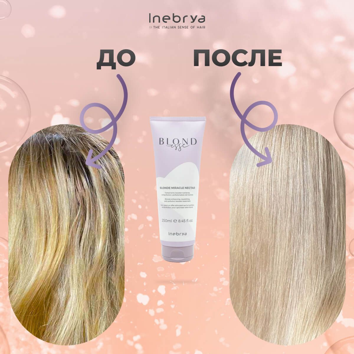 Маска для оттенков блонд Blonde Miracle Nectar Inebrya, 250 мл - купить в  магазине 