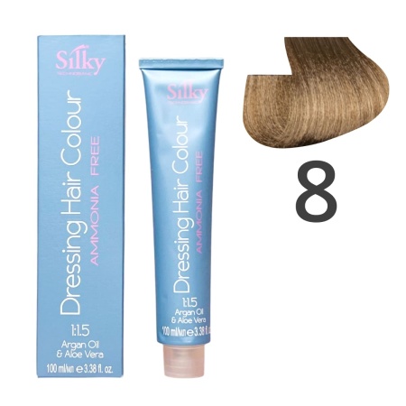 Краска для волос безаммиачная Silky Dressing Haircolor 8 Светлый русый, 100 мл