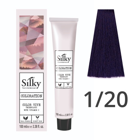 Краска для волос профессиональная Silky Color Vive/Ultralift 1/20 Черный Фиолетовый, 100 мл