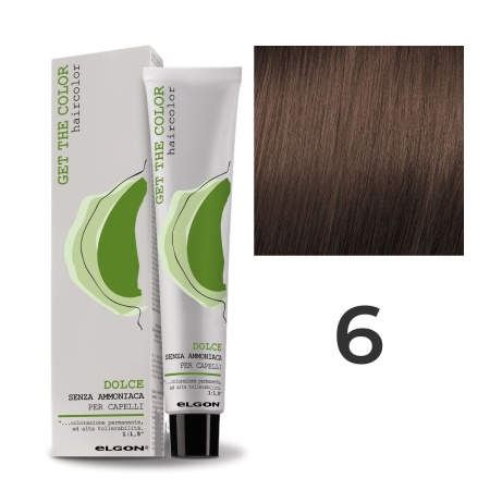 Крем - краска для волос профессиональная Elgon Get the Color Dolce 6 Тёмный русый 100 мл