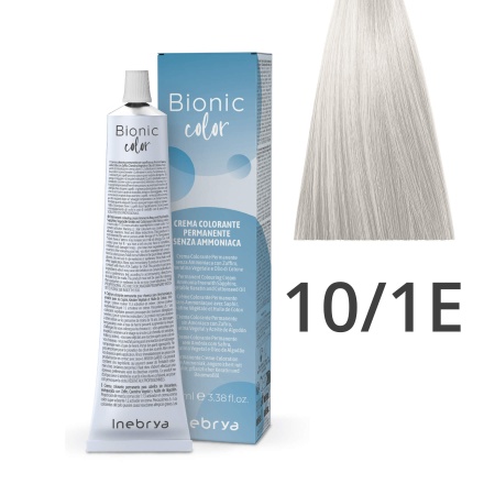 Краска для волос профессиональная без аммиака Inebrya Bionic Color 10/1E Светлый блонд Пепельный экстра 100 мл
