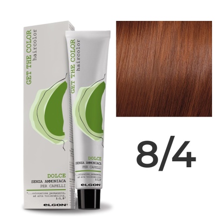 Крем - краска для волос профессиональная Elgon Get the Color Dolce 8/4 Светлый русый Медный 100 мл