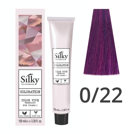 Краска для волос профессиональная Silky Color Vive/Ultralift 0/22 Фиолетовый усилитель, 100 мл
