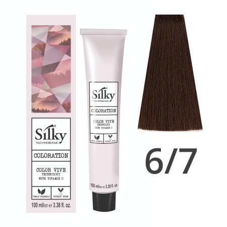 Краска для волос профессиональная Silky Color Vive/Ultralift 6/7 Темный русый Коричневый, 100 мл