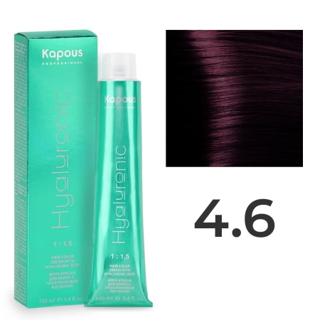 Крем-краска Kapous Hyaluronic Acid 4/6 Шатен Красный 100 мл