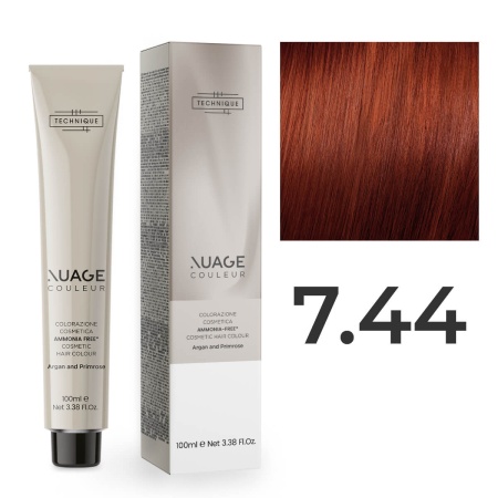 Безаммиачная крем-краска для волос Technique Nuage Ammonia Free Hair Color Cream 7.44 Русый Интенсивный медный, 100 мл