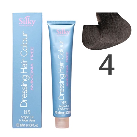 Краска для волос безаммиачная Silky Dressing Haircolor 4 Каштановый, 100 мл