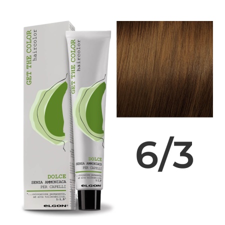 Крем - краска для волос профессиональная Elgon Get the Color Dolce 6/3 Тёмный русый Золотистый 100 мл