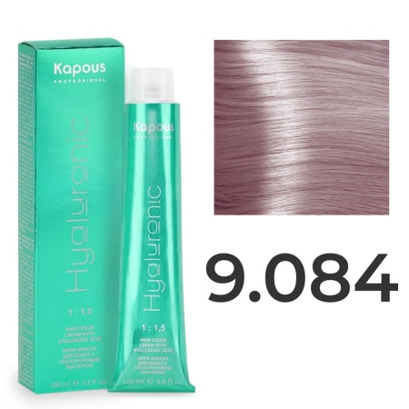 Крем-краска Kapous Hyaluronic Acid 9/084 Очень светлый блонд Натуральный шоколадно-медный 100 мл