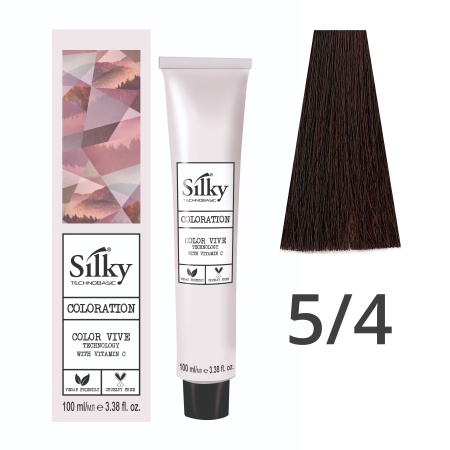Краска для волос профессиональная Silky Color Vive/Ultralift 5/4 Светлый каштановый Медный, 100 мл