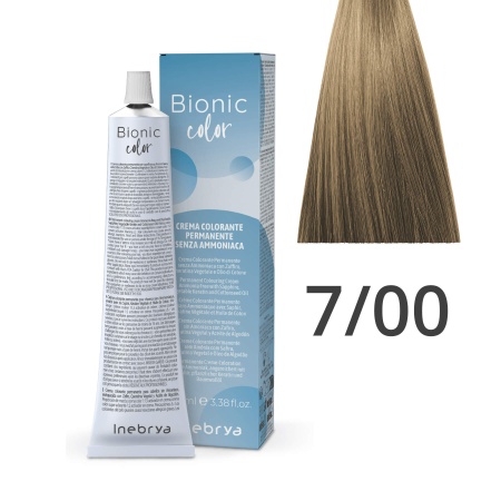 Краска для волос профессиональная без аммиака Inebrya Bionic Color 7/00 Русый Интенсивный 100 мл