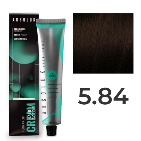 Перманентная крем-краска для волос Absoluk Hair Color Cream 5.84 Светлый каштановый Коричнево-медный, 100 мл