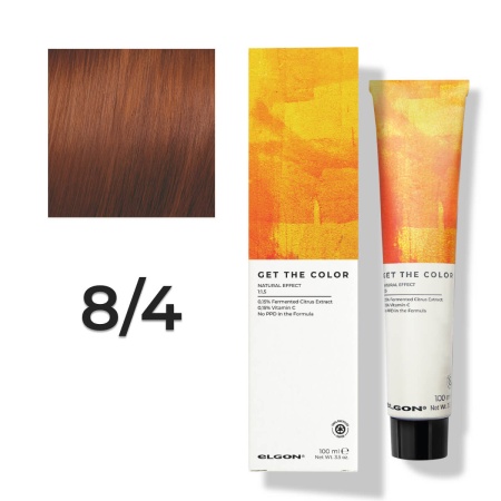 Стойкая краска для волос профессиональная Elgon Get the Color New 8/4 Светло-русый Медный, 100 мл
