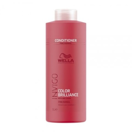 Бальзам-уход защита цвета для окрашенных нормальных и тонких волос Wella Invigo Brilliance Line, 1000 мл