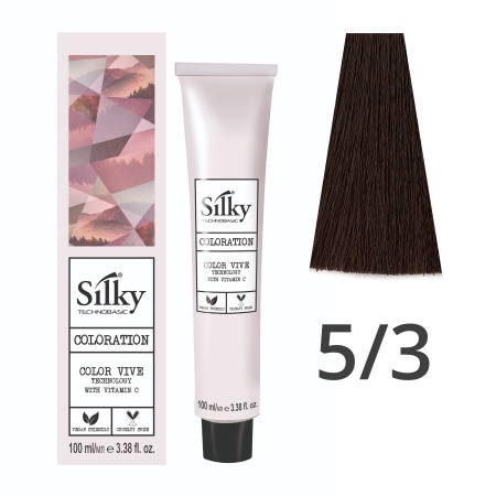 Краска для волос профессиональная Silky Color Vive/Ultralift 5/3 Светлый каштановый Золотистый, 100 мл