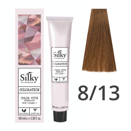 Краска для волос профессиональная Silky Color Vive/Ultralift 8/13 Светлый русый Пепельный Бежевый, 100 мл