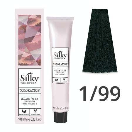 Краска для волос профессиональная Silky Color Vive/Ultralift 1/99 Зеленый черный, 100 мл
