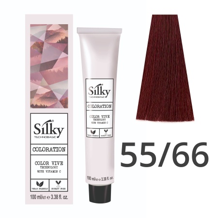 Краска для волос профессиональная Silky Color Vive/Ultralift 55/66 Cветлый каштановый Интенсивный красный, 100 мл