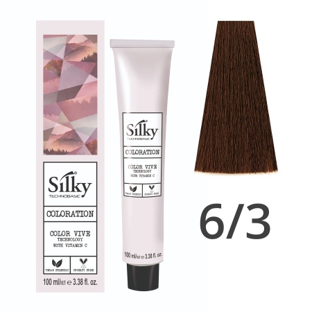 Краска для волос профессиональная Silky Color Vive/Ultralift 6/3 Темный русый Золотистый, 100 мл