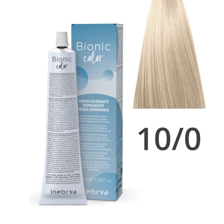Краска для волос профессиональная без аммиака Inebrya Bionic Color 10/0 Светлый блонд Натуральный 100 мл