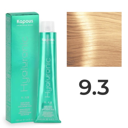 Крем-краска Kapous Hyaluronic Acid 9/3 Очень светлый блонд Золотистый 100 мл