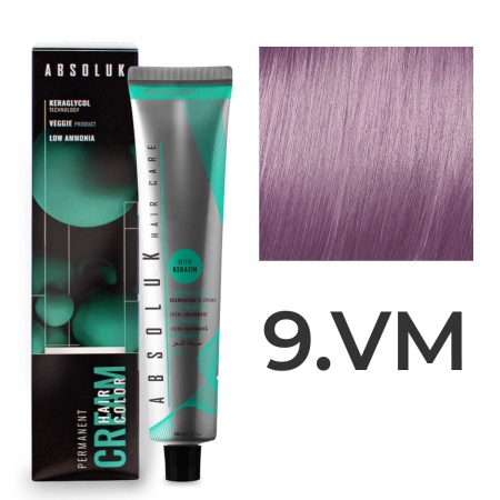 Перманентная крем-краска для волос Absoluk Hair Color Cream 9.VM Тонер Светлый фиолетовый, 100 мл