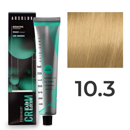 Перманентная крем-краска для волос Absoluk Hair Color Cream 10.3 Светлый блонд Золотистый, 100 мл