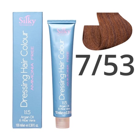Краска для волос безаммиачная Silky Dressing Haircolor 7.53 Русый Какао, 100 мл