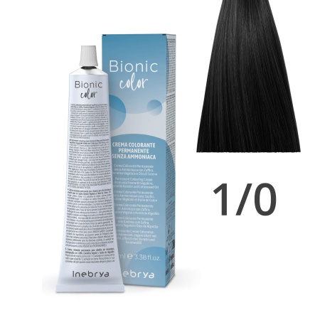 Краска для волос профессиональная без аммиака Inebrya Bionic Color 1/0 Чёрный Натуральный 100 мл