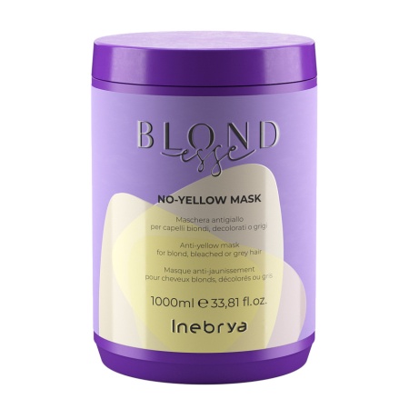 Маска антижелтая для осветленных и седых волос No Yellow Inebrya Blondesse, 1000 мл