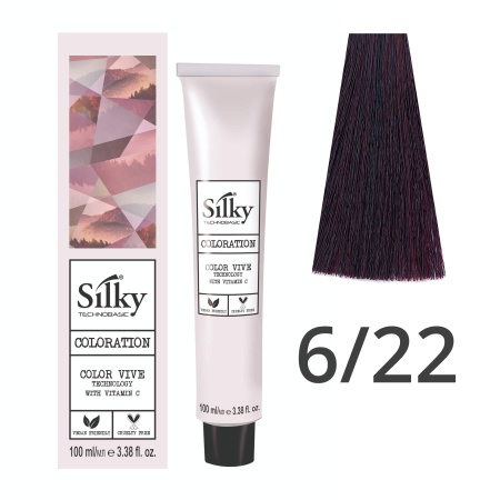 Краска для волос профессиональная Silky Color Vive/Ultralift 6/22 Темный русый Фиолетовый интенсивный, 100 мл