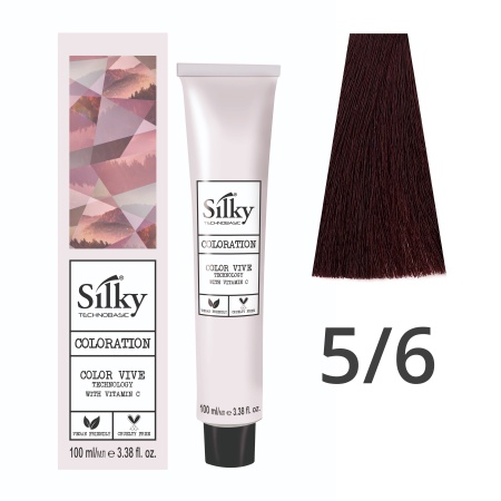 Краска для волос профессиональная Silky Color Vive/Ultralift 5/6 Светлый каштановый Красный, 100 мл