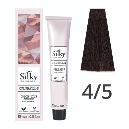 Краска для волос профессиональная Silky Color Vive/Ultralift 4/5 Каштановый Махагоновый, 100 мл