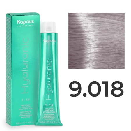 Крем-краска Kapous Hyaluronic Acid 9/018 Очень светлый блонд Натуральный пепельно-шоколадный 100 мл