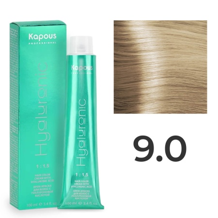 Крем-краска Kapous Hyaluronic Acid 9/0 Очень светлый блонд Натуральный 100 мл