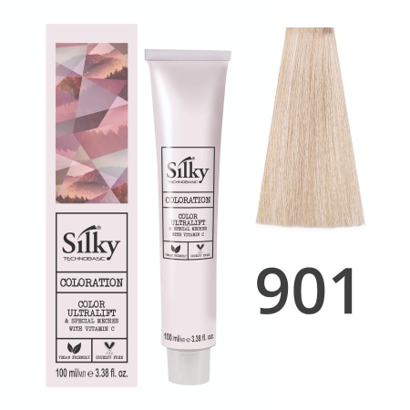Краска для волос профессиональная Silky Color Vive/Ultralift 901 Суперосветлитель пепельный, 100 мл