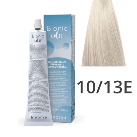 Краска для волос профессиональная без аммиака Inebrya Bionic Color 10/13E Светлый блонд Пепельно-золотистый 100 мл