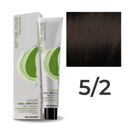 Крем - краска для волос профессиональная Elgon Get the Color Dolce 5/2 Светлый каштановый Орехово-бежевый 100 мл