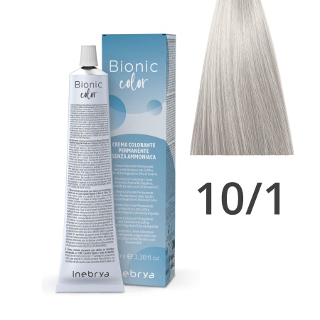 Краска для волос профессиональная без аммиака Inebrya Bionic Color 10/1 Светлый блонд Пепельный 100 мл