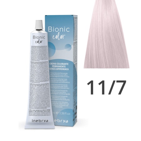 Краска для волос профессиональная без аммиака Inebrya Bionic Color 11/7 Очень светлый блонд Коричневый 100 мл
