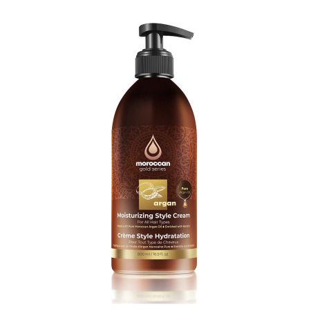 Крем для укладки волос «Интенсивное питание и гладкость» Argan Moisturizing Style Cream Moroccan Gold Series, 500 мл