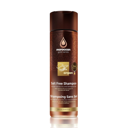 Бессульфатный аргановый шампунь для волос «Интенсивное питание и увлажнение» Argan Salt-Free Shampoo Moroccan Gold Series, 250 мл