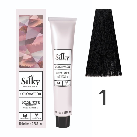 Краска для волос профессиональная Silky Color Vive/Ultralift 1 Черный, 100 мл