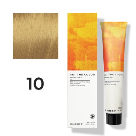 Стойкая краска для волос профессиональная Elgon Get the Color New 10 Светлый блонд, 100 мл
