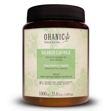 Маска себорегулирующая для жирной кожи головы Ohanic Natural Hair Care Balancer Clay Mask, 1000 мл