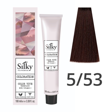 Краска для волос профессиональная Silky Color Vive/Ultralift 5/53 Светлый каштановый Какао, 100 мл