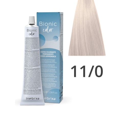 Краска для волос профессиональная без аммиака Inebrya Bionic Color 11/0 Очень светлый блонд Натуральный 100 мл
