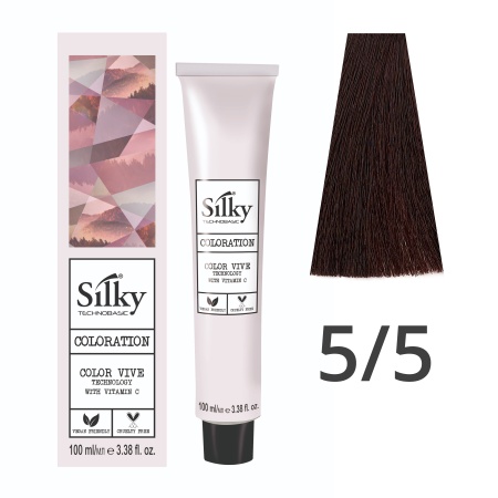 Краска для волос профессиональная Silky Color Vive/Ultralift 5/5 Светлый каштановый Махагоновый, 100 мл
